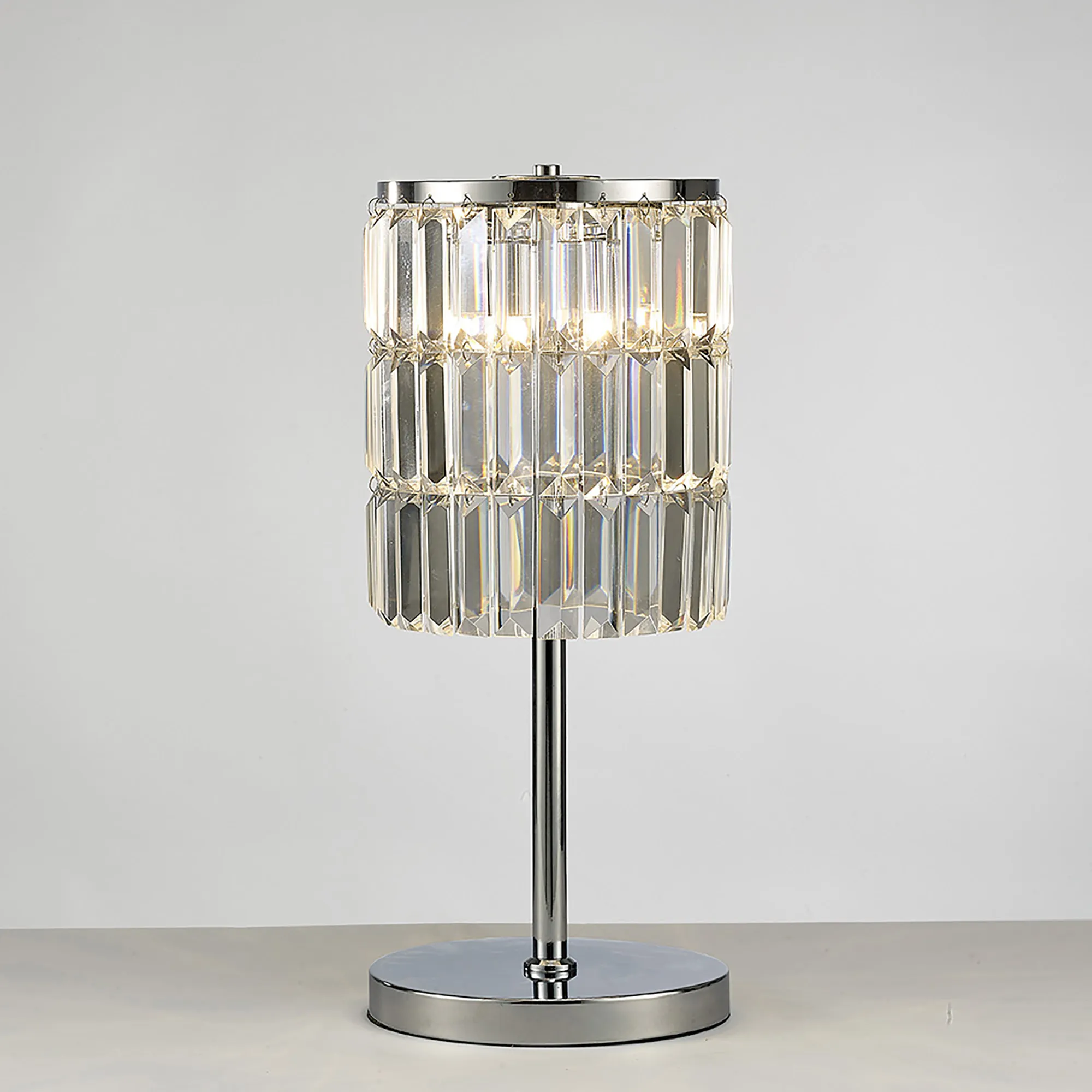 IL30178  Torre Crystal 47cm 3 Light Table Lamp